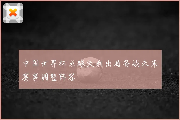 中国世界杯点球失利出局备战未来赛事调整阵容